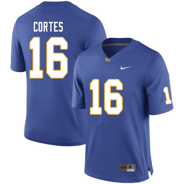 Men #16 Jake Cortes Pitt Panthers College Football Jerseys Sale-Royal